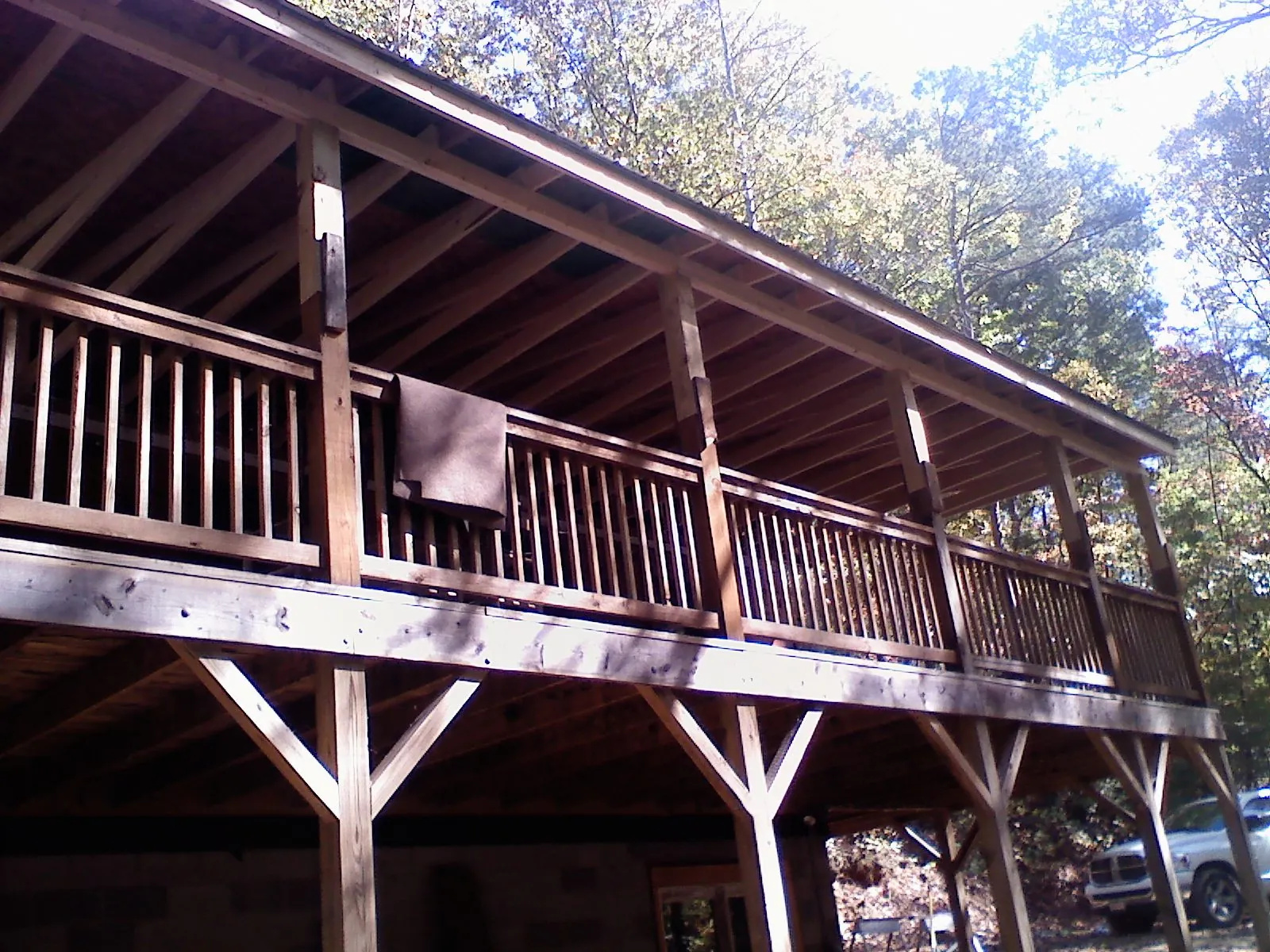Timber framing under a new elevated porch and deck — Roof Leak Repair in Neville by Roofing Brothers